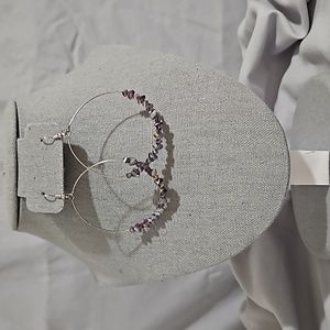 Crystal Dangle Hoop Earrings